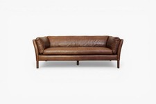 Halo Groucho Large 3 Seater Leather Sofa, Antique Whiskey