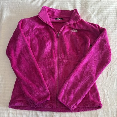 The North Face Women s Pink Osito Fleece Jacket Size Small S Full Zip Plush Soft