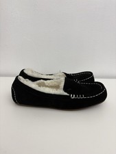 EUC Koolaburra by UGG Lezly Black Suede Moccasin Slippers Women's Size 8