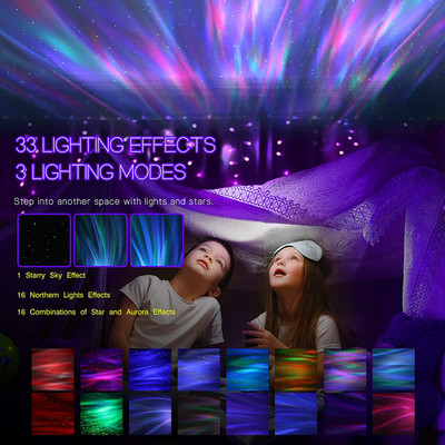 Star Galaxy Projector Night Light LED Aurora with Bluetooth Speaker White Gift