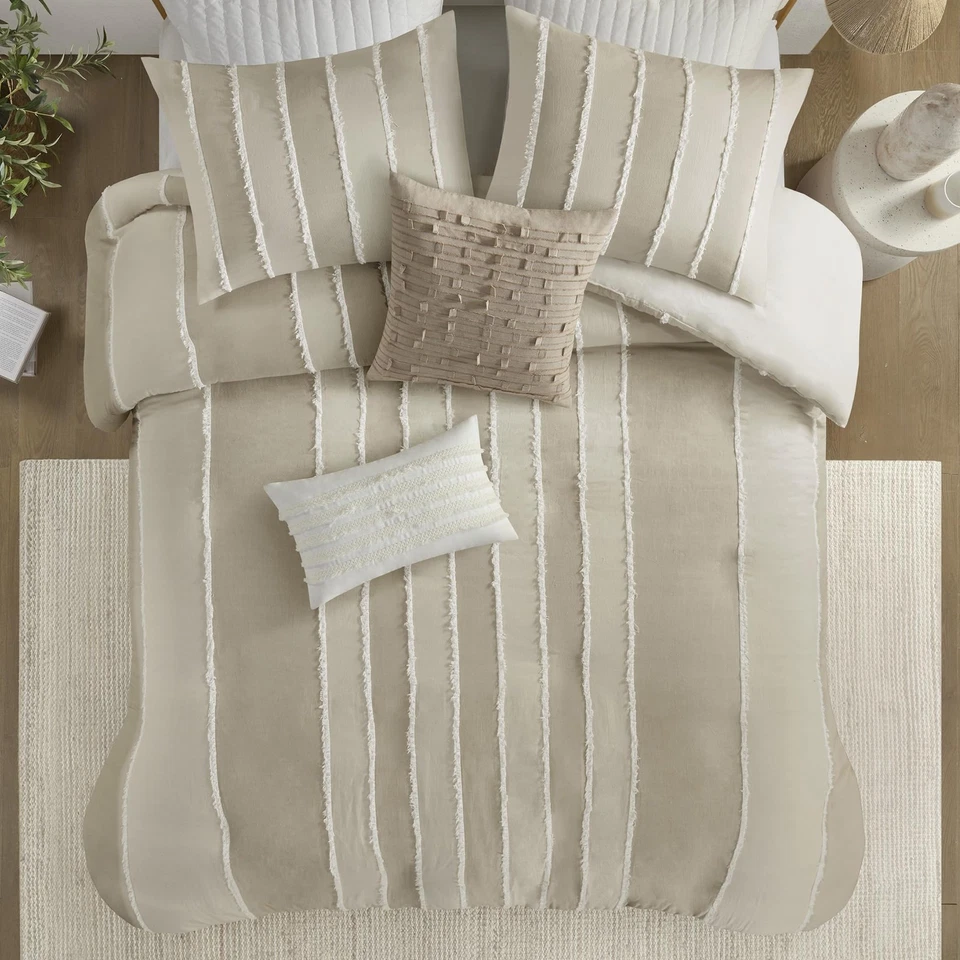 Королева пододеяльник комплект богемное пододеяльники полоски, обрезанный жаккард, хлопок пододеяльник - Изображение 3 из 4