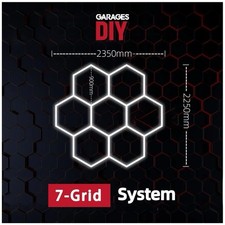 Garages DIY Luz LED Hexagonal 7 Paneles Techo 2350×2250mm para Garaje Taller