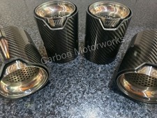 4 x Bmw Exhaust M Performance Chrome Tips Carbon Fibre M5 F90 M8 F91 F92 F93