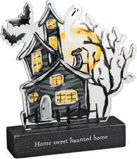 Halloween Haunted House LED Light up Tabletop Sitter