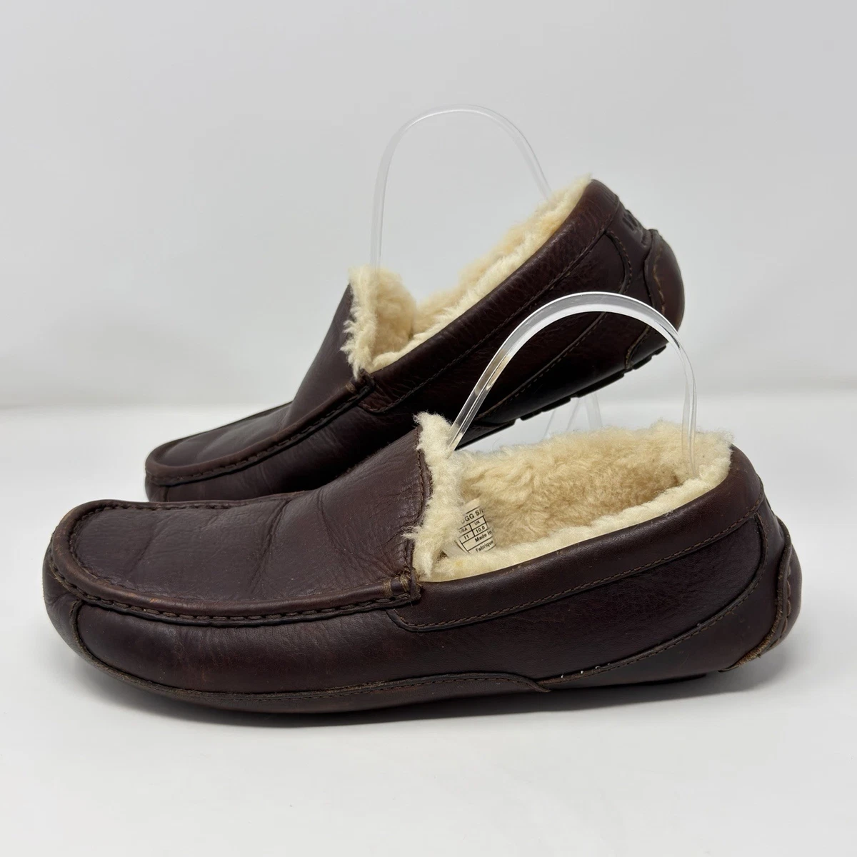 UGG Slip-On Slipper 5379B Men\'s 10 Black Leather Faux Fur Insole Comfort UGG Men main image 2