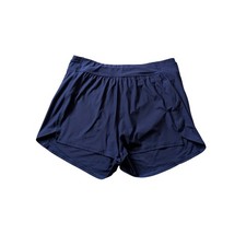 Lands  End Womens Active Swim Shorts Size Large 14-16 Navy Blue UPF 50 Pockets
