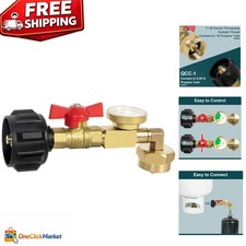 Solid Brass Propane Refill Adapter for Efficient 1lb to 20lb Cylinder Filling