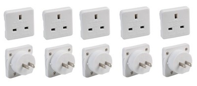UK zu USA US Amerika Kanada Reisestecker Netzteil - weiß - 5er-Pack