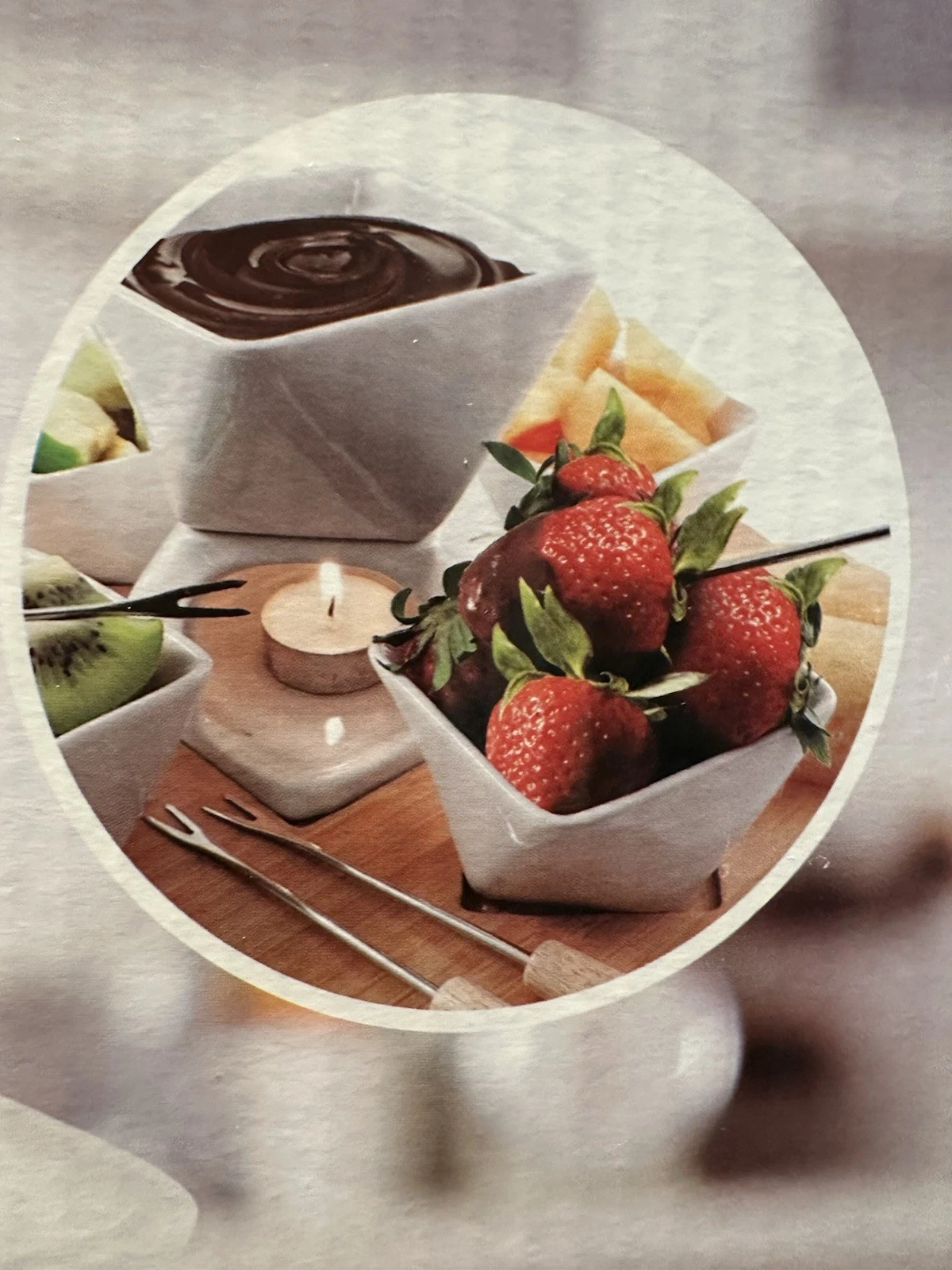 Swissmar Rubik 12 Piece Fondue & Serving Set Chocolate Fruit Vegetables