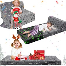 Folding Sofa Bed Floor Mattress for Kids Glow in Dark, Kids Couch Fold Out wi...