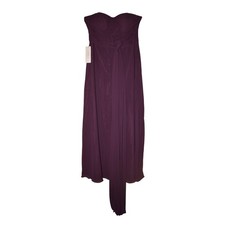 AZAZIE NEW $109 Plum Fifi Strapless Chiffon Long Bridesmaid Dress Size A14