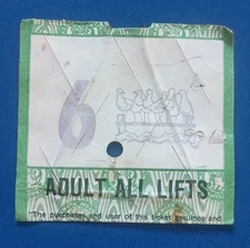 Vintage 1980s Mammoth Mountain California Ski Lift Ticket - Seagulls - Snowboard