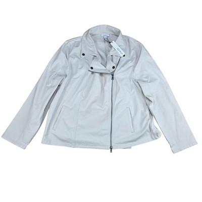 Chico's Women's XXL Off white Cream Stretch Knit Moto Jacket Zip Up NWT