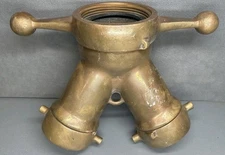 BRASS MAIN FIRE HOSE SPLITTER, 4" TO 3"