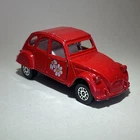 Corgi Citroën 2CV6 Red Diecast Car Vintage Model w/ Flower Decals Opening Doors