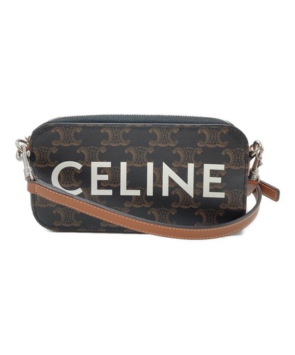 Celine Triomphe Horizontal Pouch Shoulder Bag Unisex Used Authentic