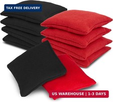 8-Pack Cornhole Bean Bags - 4 Black 4 Red for Outdoor Games and Events