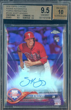 2018 Topps Chrome Scott Kingery RC Purple Refractor 076/250 BGS 9.5 w/ 10 AUTO