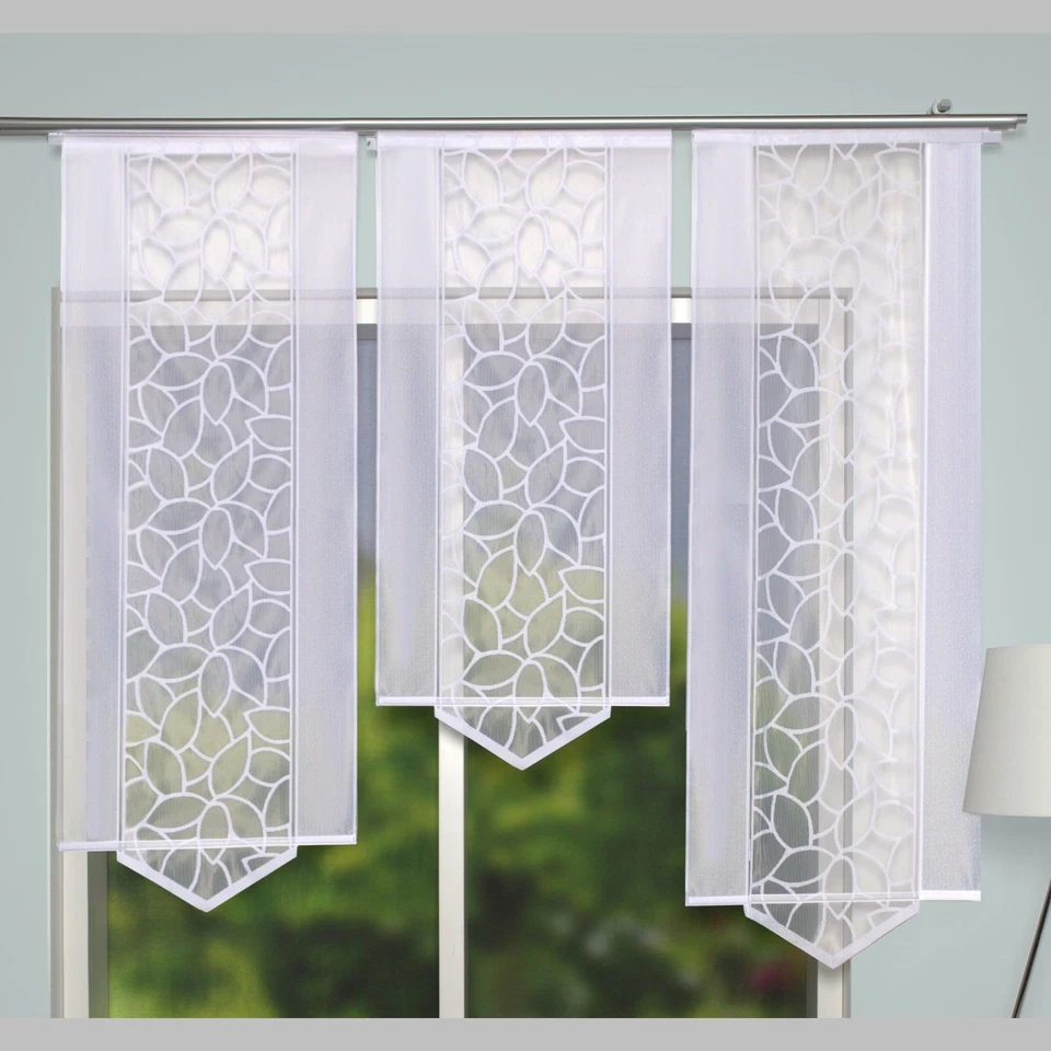 BLÄTTER Flächenvorhang Schiebegardine Schiebevorhang transparent Jacquard - Bild 2 von 4