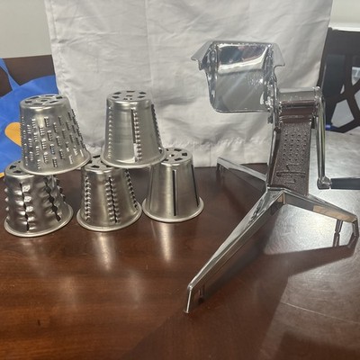 Vintage Saladmaster Restaurant Quality Slicer/Shredder Chrome COMPLETE Very Nice
