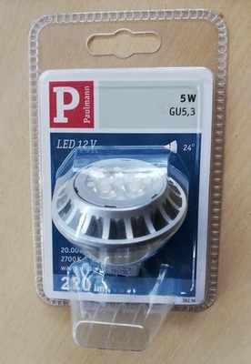 Paulmann LED reflector 5W/12V/GU5, 3/24° 220lm halogen new, original packaging, No. 77