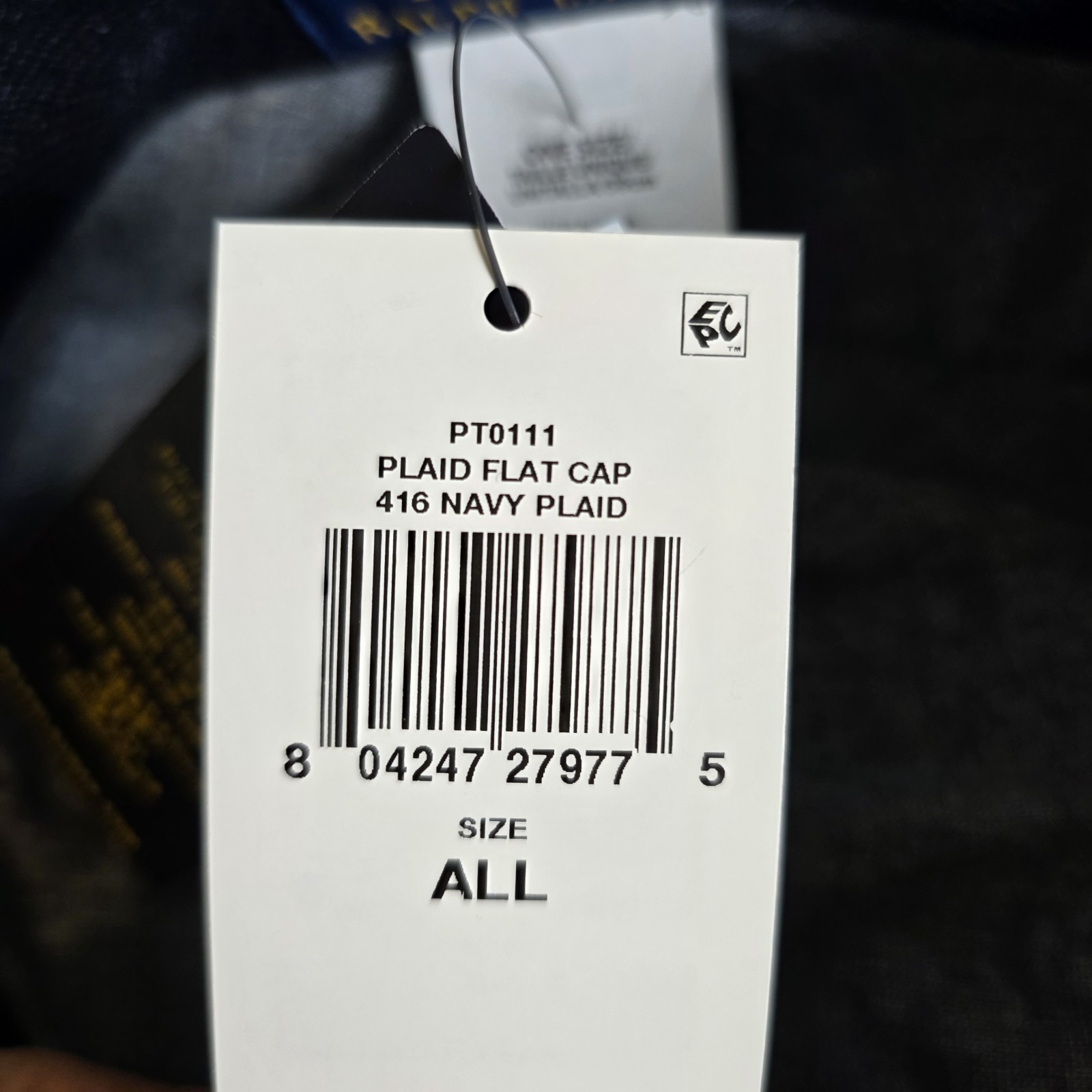 New Polo Ralph Lauren Plaid Flat Cap Newsboy Ivy Hat Navy Blue One Size thumbnail 10