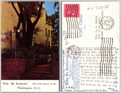 Tally Ho Restaurant Washington DC Postcard