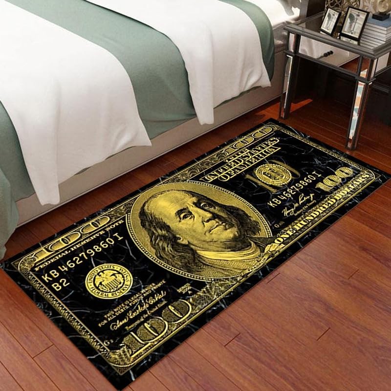 Modern Money Rugs 100 Dollar Bill Area Rugs Door Mat Runner for Men’s Living ...