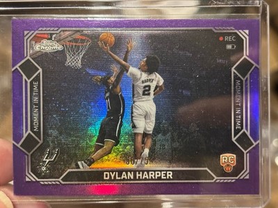 2025-26 Topps Chrome Update Dylan Harper Moment In Time True Purple RC  /75 RARE