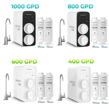 MIZUDO Reverse Osmosis System，Fast Flow，Smart Faucet，Tankless RO，with 2 filters