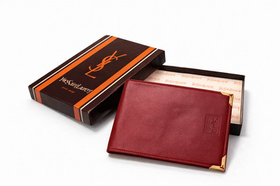 Yves Saint Laurent Geldbörse Leder Rot