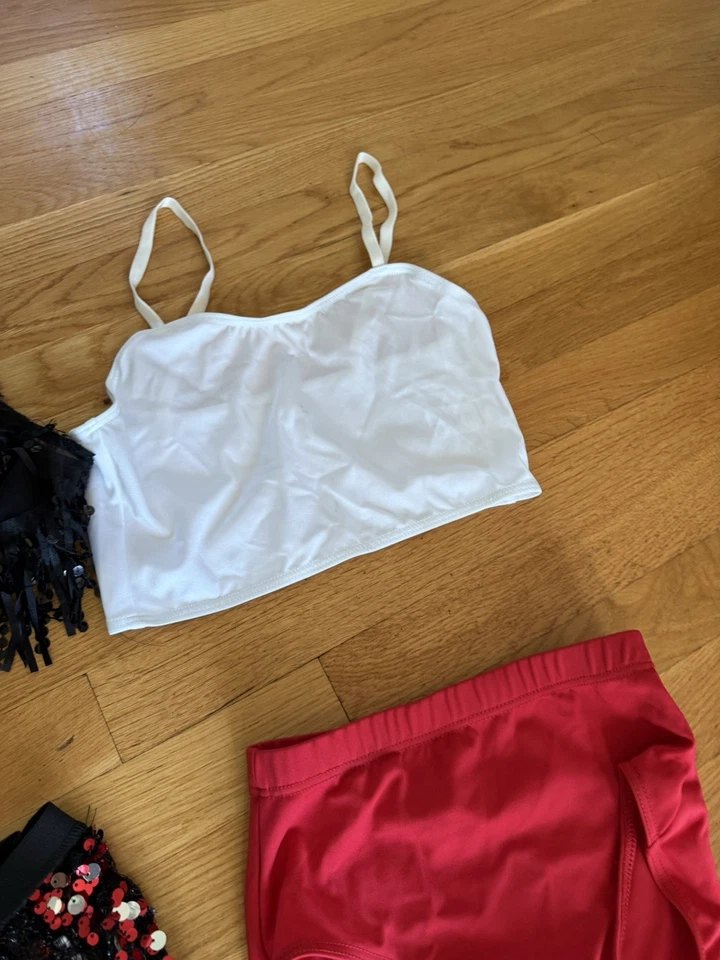 Red and black sequin skirt and top set #sequinset size adult small - Image 2 of 4