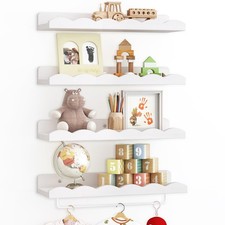Fixwal Nursery Shelves, 16.5 Inch Floating Bookshelves for Wall Set of 4, Sca...