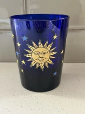 Vintage Libbey Celestial Cobalt Blue Double Old Fashioned Glass