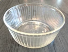 Vintage PYREX Clr Glass Pleated 1qt Souffle Bowl Ovenware/ Casserole Dish USA