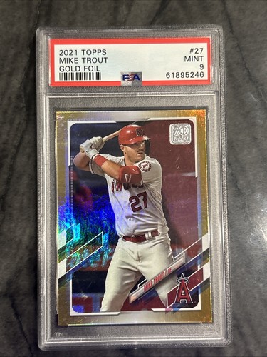 2021 Topps - Mike Trout #27 Gold Foil Los Angeles Angels PSA 9 🔥🔥