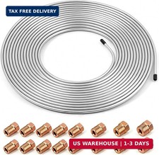 25Ft 3/16" Upgraded Zinc Coated Steel Brake Line Tubing Kit, Robust Reliable Hyd
