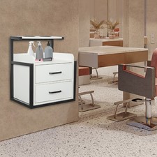 Wall Mounted Salon Cabinet Organizer 2 Drawers Storage Shelf for Barber Tools