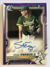 Stevie Emanuels 2021 1st Bowman Chrome Auto Purple /250 