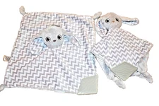 7T Set of 2 BOOGINHEAD Bunny Rabbit Pacifier Holder Security Crib Blanket Lovey