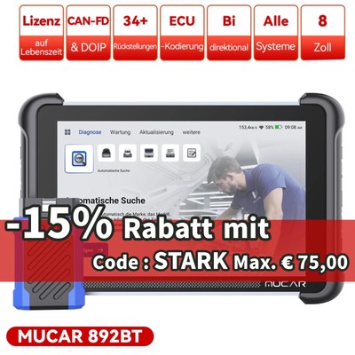 MUCAR 892BT Scanner 35 Reset E.CU Coding & Aktive Testfunktion KFZ Diagnosegerät