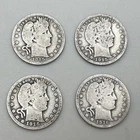 Four Barber Quarters - Two 1915 Philadelphia, a 1915 Denver, and a 1916 Denver