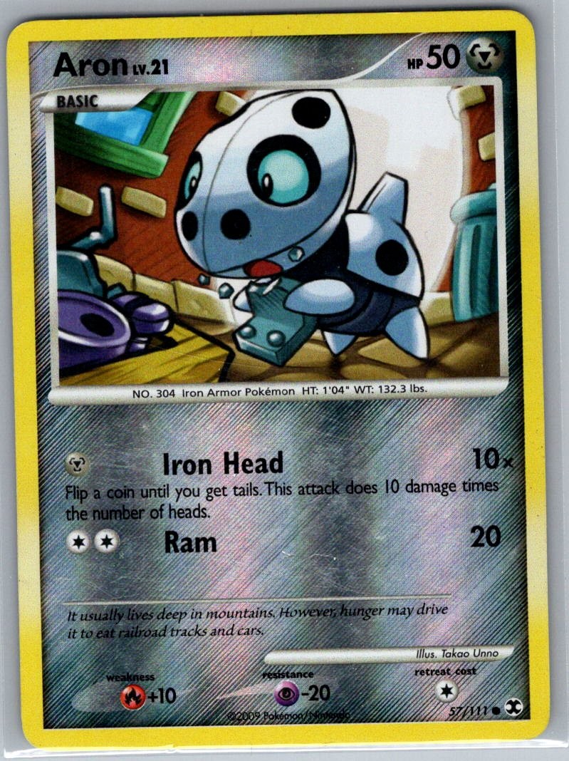 Aron 57/111 Reverse Holo Rising Rivals - Pokemon Card - LP