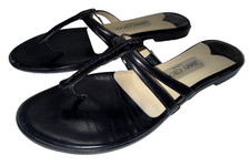JIMMY CHOO Black Cross Strap Thong Sandals Women&rsquo;s EU 37.5 Estimated US Sz 6.5-7