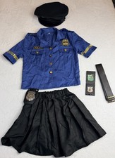 Girls Police Officer Costume Skirt Halloween Dress-Up Role Play Cop