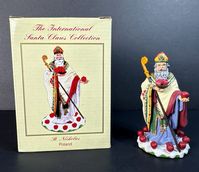 2000 International Santa Claus Collection St Nicholas Poland Figurine SC48 w/Box