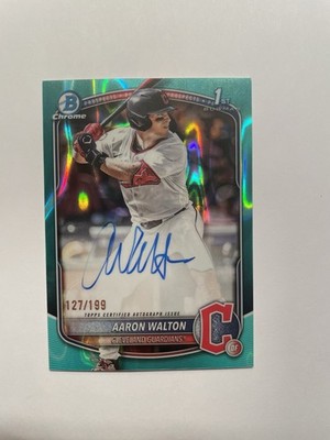 2025 Bowman Chrome Prospect Auto - Aaron Walton - Aqua Lava Refractor /199