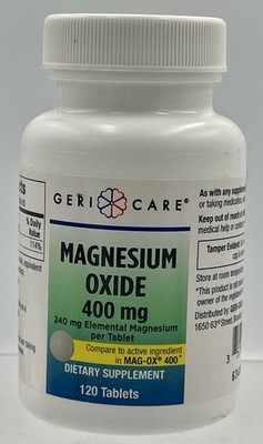 GERICARE Magnesium Oxide 400mg 120 Tablets Dietary Supplement EXP 01/27