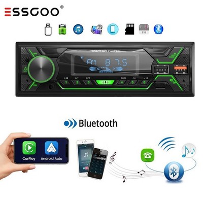 Single DIN Carplay Car Stereo Bluetooth Radio FM USB SD In-Dash Player AUX-in SD