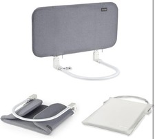 Foldable Bed Rail with Reinforced Anchors for Toddlers Or Babies - Grey 32 Inch